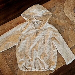 Liz Golf pullover animal print jacket windbreaker  small